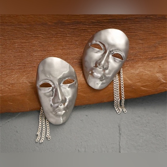 “Phantom of Opera” Silver Theatre Masquerade War Mask Sons of Harpy Tragedy Stud - Picture 11 of 16